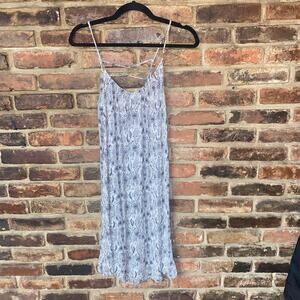 Oysho Gray Snakeskin Print Strappy Sleeveless Mini Dress Women's Size Small